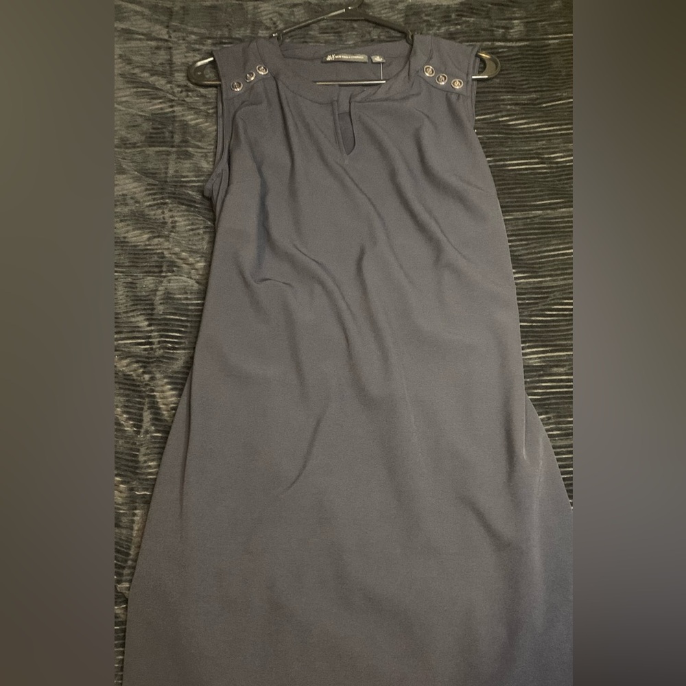 New York & Company Navy Blue Sleeveless Dress